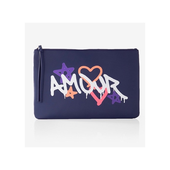 Express Handbags - {Express} “Amour” Graphic Pouch NWT